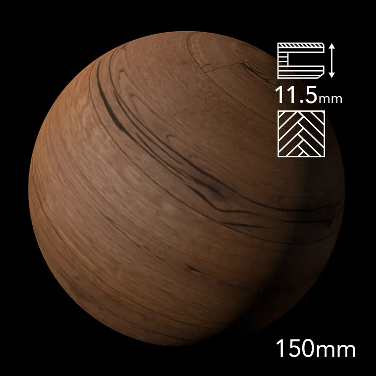 Přírodní dubová podlaha Planet Parket BRUNO Robust – detail kresby dřeva, šířka 150 mm, tloušťka 11,5 mm, ideální pro podlahové vytápění.